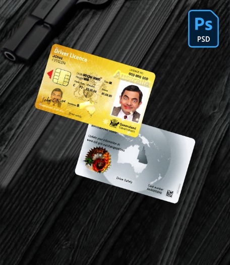 Australia Queensland state driving licence PSD